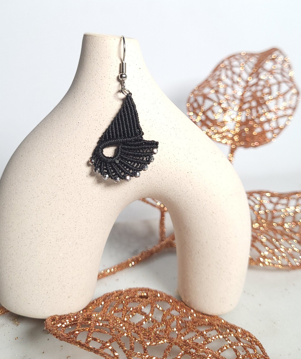 Boucles d’oreilles en micro-macramé – Bijou léger artisanal acier inoxydable – Style bohème chic naturel Micro Noeuds