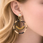 Boucles d’oreilles micro-macramé résine époxy FLOREA Micro Noeuds