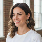 Boucles d'oreilles micro-macramé résine acier inoxydable personnalisable

