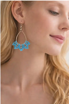 Boucles d’oreilles micro-macramé éventail argent 925 Micro Noeuds