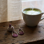 Boucles d’oreilles goutte micro-macramé  – Crochets argent 925 Ma boutique