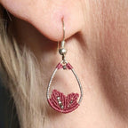 Boucles d'oreilles bohèmes micro-macramé argent 925 fait main élégant
