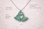 Collier micro-macramé éventa il turquoise avec perle nacre LAGUNA Micro Noeuds