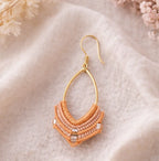 Boucles d’oreilles micro-macramé navette bohème ELYNA Micro Noeuds