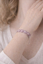 Bracelet micro-macramé – Perles scintillantes, fait main, ajustable Micro Noeuds