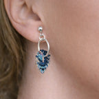 Boucles d’oreilles micro-macramé – Clous en acier inoxydable Micro Noeuds
