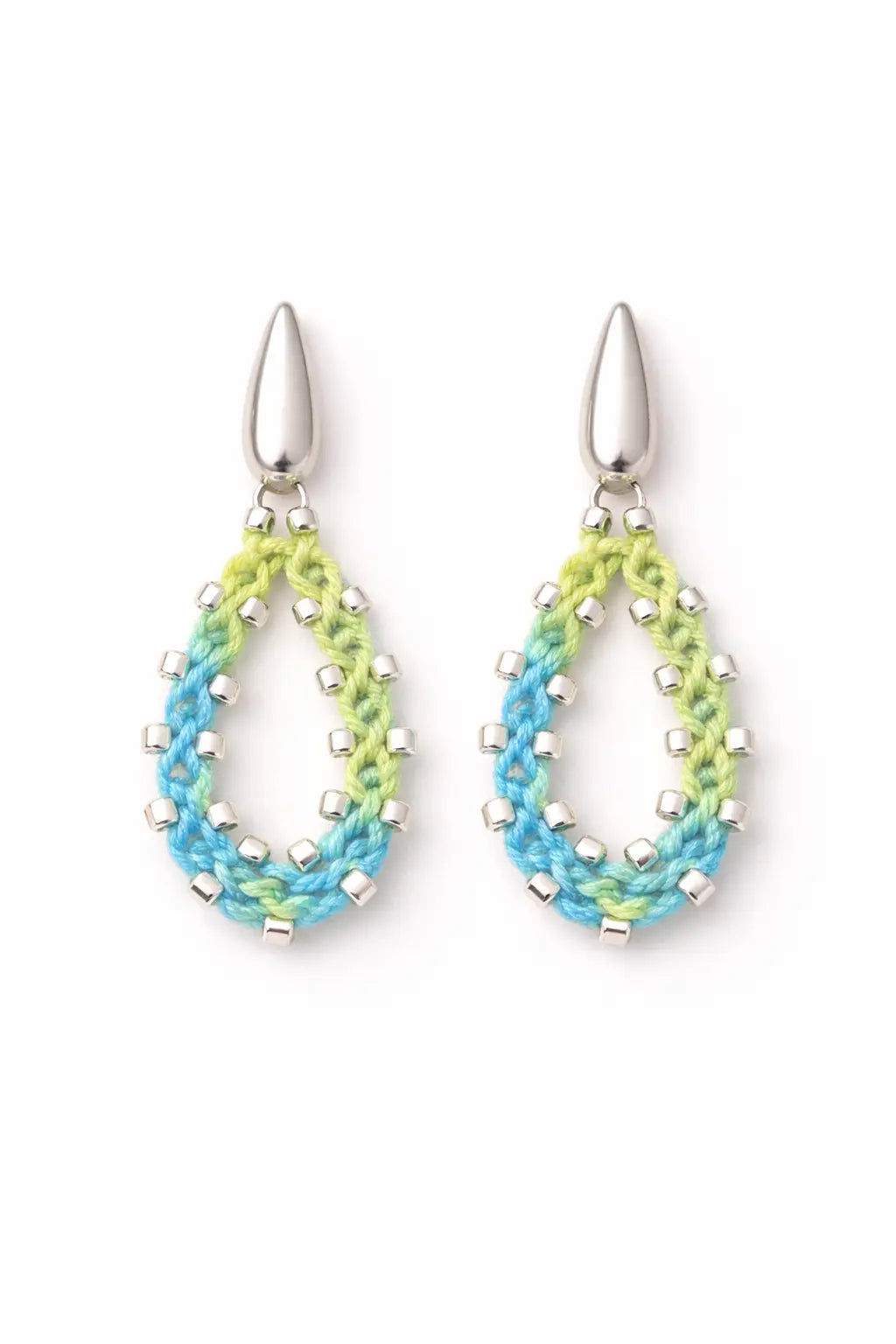 Boucles d’oreilles Azura – micro-macramé & argent 925 AZURA Micro Noeuds