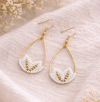 Boucles d’oreilles Horizon Bleu -micro-macramé & argent 925-SOLEA Micro Noeuds