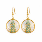 Boucles d’oreilles micro-macramé cercle nacre bohème Micro Noeuds