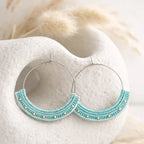 Boucles d’oreilles micro-macramé créoles ELUNA Micro Noeuds