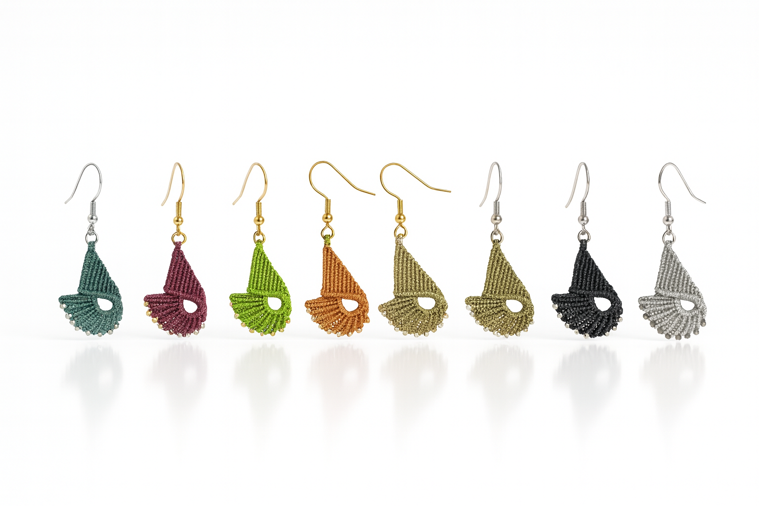 Boucles d’oreilles en micro-macramé – Bijou léger artisanal acier inoxydable – Style bohème chic naturel Micro Noeuds