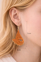 Boucles d’oreilles micro-macramé éventail Solena-CELINA Micro Noeuds