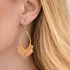 Boucles d’oreilles micro-macramé navette bohème ELYNA Micro Noeuds
