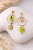 Boucles d’oreilles asymétriques micro-macramé personnalisables  SYNAE Micro Noeuds