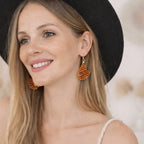 Boucles d’oreilles micro-macramé éventail Solena-CELINA Micro Noeuds