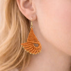 Boucles d’oreilles micro-macramé éventail Solena-CELINA Micro Noeuds