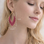 Boucles d’oreilles micro-macramé feuille personnalisables Micro Noeuds