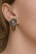 Boucles d'oreilles soleil micro-macramé doré – Légères, fait main Micro Noeuds