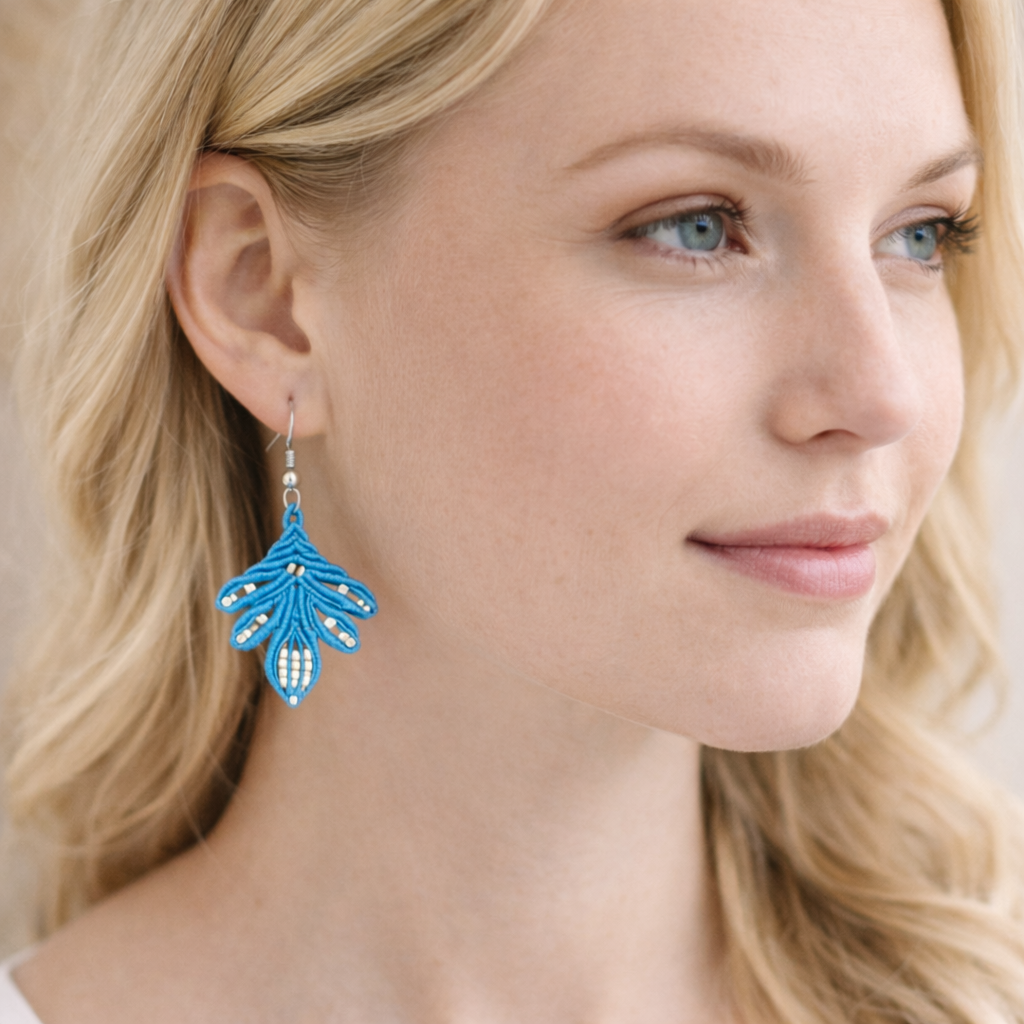 boucles d’oreilles bohème pour femme-micro macramé-