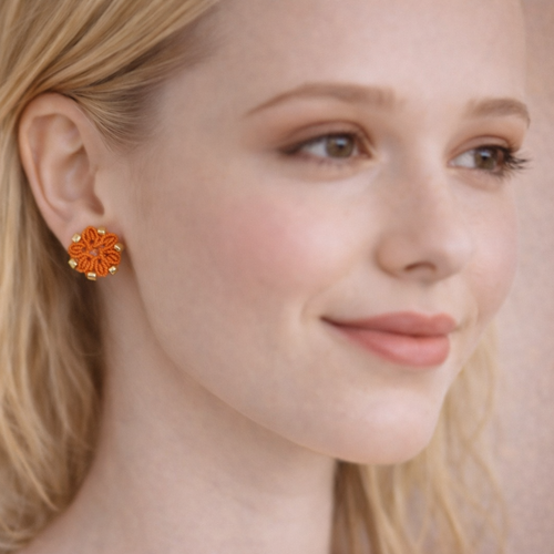 Boucles d'oreilles micro macramé faites mains - acier inoxydable