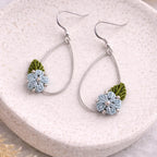 Boucles d’oreilles Églantine – micro-macramé & argent 925 ROSINA Micro Noeuds