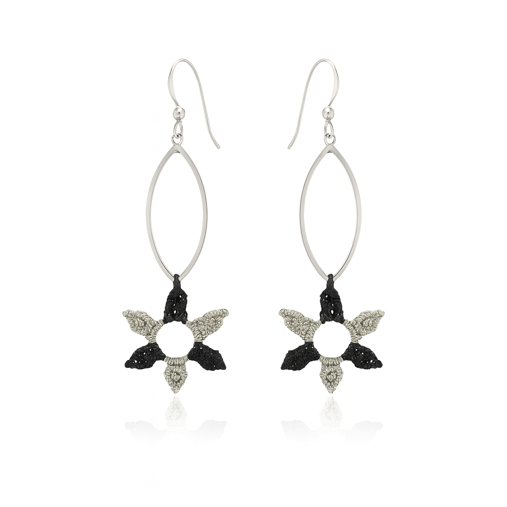 Boucles d'oreilles micro-macramé – Bijou artisanal léger, fait main Micro Noeuds