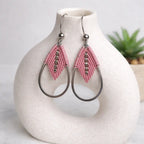 Boucles d'oreilles micro-macramé – Acier inoxydable, légères, fait main Micro Noeuds