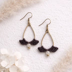 Boucles d'oreilles micro-macramé – Acier inoxydable, légères, bohème Micro Noeuds