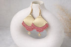 Boucles d’oreilles micro-macramé – Acier inoxydable & fil polyester Micro Noeuds