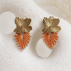 Boucles d’oreilles micro-macramé Nodia Bis – Clous en acier inoxydable Micro Noeuds