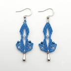 Safran – boucles d'oreilles micro-macramé feuille dorée