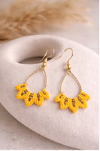 Boucles micro-macramé éventail lifestyle naturel