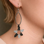 Boucles d'oreilles micro-macramé – Bijou artisanal léger, fait main Micro Noeuds