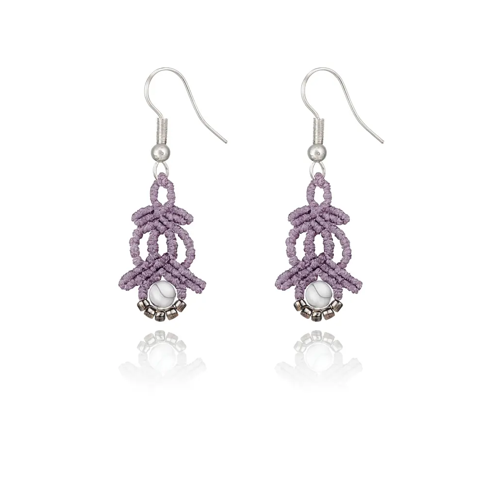 Boucles d’oreilles bohème chic en macramé – Lilas Bohème Ma boutique
