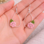 Boucles d’oreilles Églantine – micro-macramé & argent 925 ROSINA Micro Noeuds
