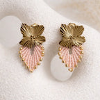 Boucles d’oreilles micro-macramé Nodia Bis – Clous en acier inoxydable Micro Noeuds