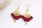 Boucles d’oreilles micro-macramé – Acier inoxydable & fil polyester Micro Noeuds
