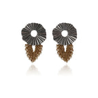 Boucles d'oreilles soleil micro-macramé doré – Légères, fait main Micro Noeuds