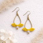 Boucles d'oreilles micro-macramé – Acier inoxydable, légères, bohème Micro Noeuds