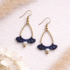 Boucles d'oreilles micro-macramé – Acier inoxydable, légères, bohème Micro Noeuds