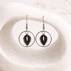 Boucles d’oreilles micro-macramé – Acier inoxydable & fil nylon Micro Noeuds